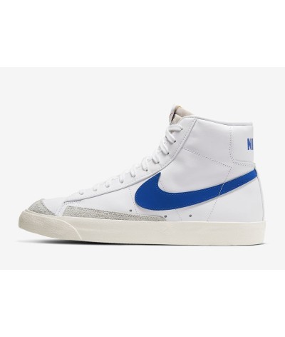 Nike Blazer Mid 77 Vintage Bianca Logo Azzurre