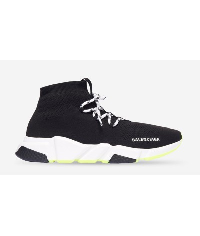Balenciaga Speed Trainer Lace Up Black Yellow