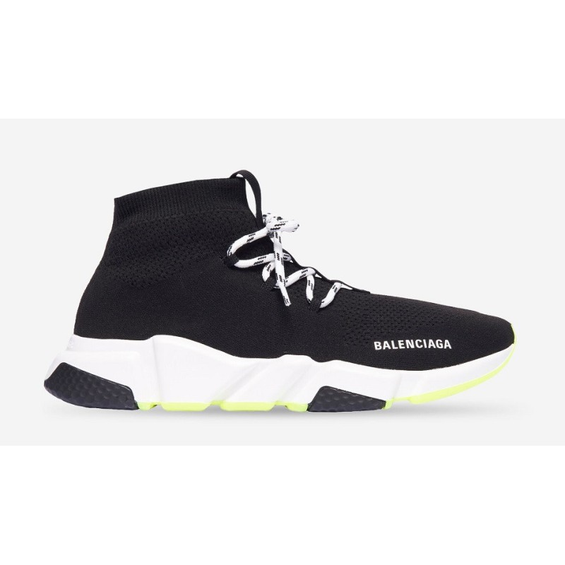 Balenciaga Speed Trainer Lace Up Black Yellow
