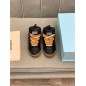 Lanvin Curb Lace-Up Sneakers Black Brown