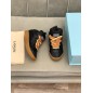 Lanvin Curb Lace-Up Sneakers Black Brown