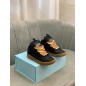Lanvin Curb Lace-Up Sneakers Black Brown