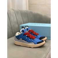 Lanvin Curb Lace-Up Sneakers Blue Black