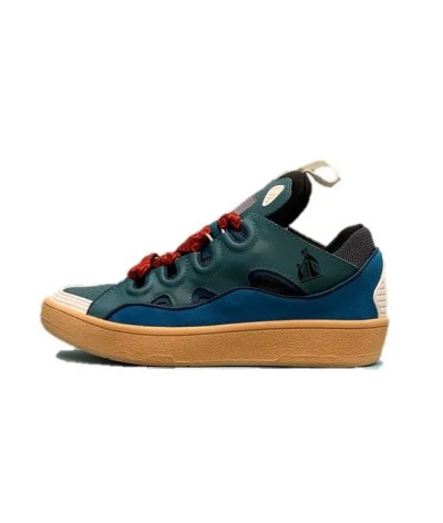 Lanvin Curb Lace-Up Sneakers Dark Blue