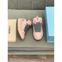 Lanvin Curb Lace-Up Sneakers Pink Pale