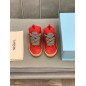 Lanvin Curb Lace-Up Sneakers Red