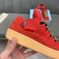 Lanvin Curb Lace-Up Sneakers Red