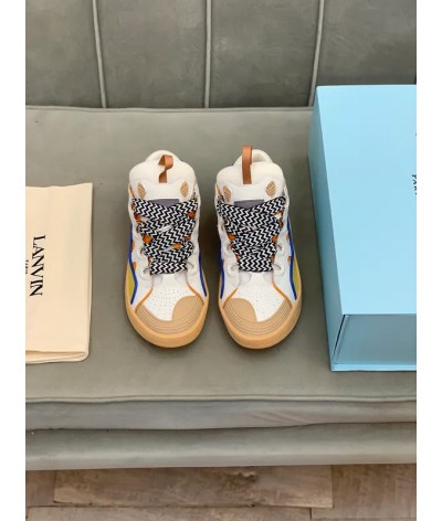 Lanvin Curb Lace-Up Sneakers White