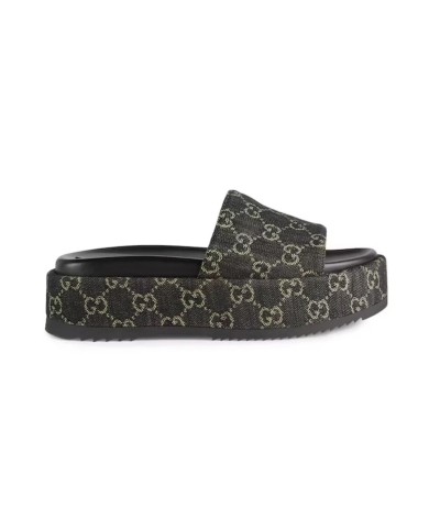 Gucci Sandalo Platform 55mm Angelina Black Jacquard