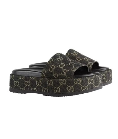 Gucci Sandalo Platform 55mm Angelina Black Jacquard