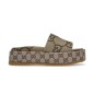 Gucci Sandalo Platform 55mm Angelina Camel Canvas