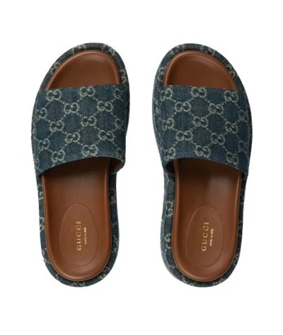 Gucci Sandalo Platform 55mm Angelina Blue Denim