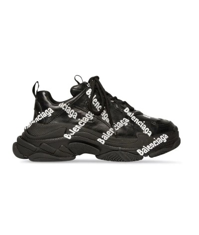 Balenciaga Triple S Logo Print Black