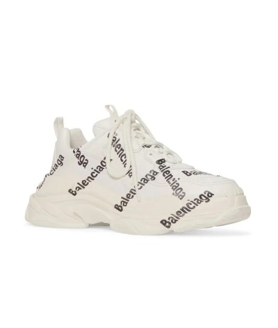 Balenciaga Triple S Logo Print White