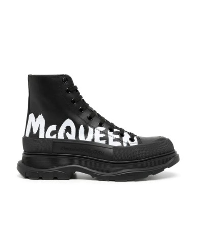 Alexander McQueen Tread Slick Boot Black Logo