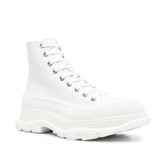 Alexander McQueen Tread Slick Boot Leather Whitelack