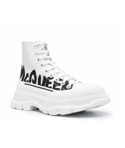 Alexander McQueen Tread Slick Boot White Logo