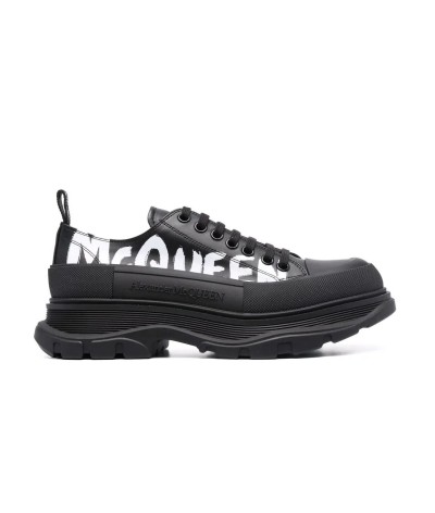 Alexander McQueen Tread Slick Lace Up Graffiti Black