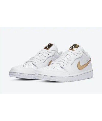 Nike Air Jordan 1 Low White Metallic Gold